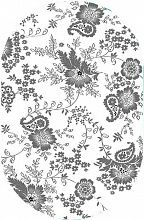 Овальный ковер Люберецкий с цветами Графит 30760-26 ОВАЛ