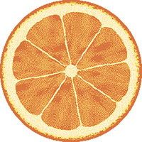 Оранжевый круглый ковер детский Апельсин в Разрезе MANGO 11173-160 КРУГ