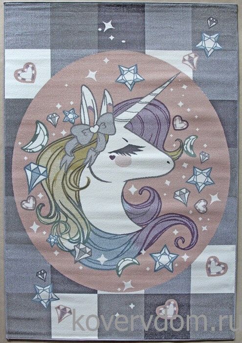 Детский ковер с единорогом SOFIT 2394 LIGHT GRAY