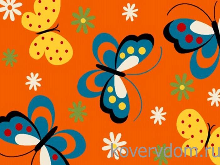 Детский ковер Яркие бабочки Кристэл 0772 orange