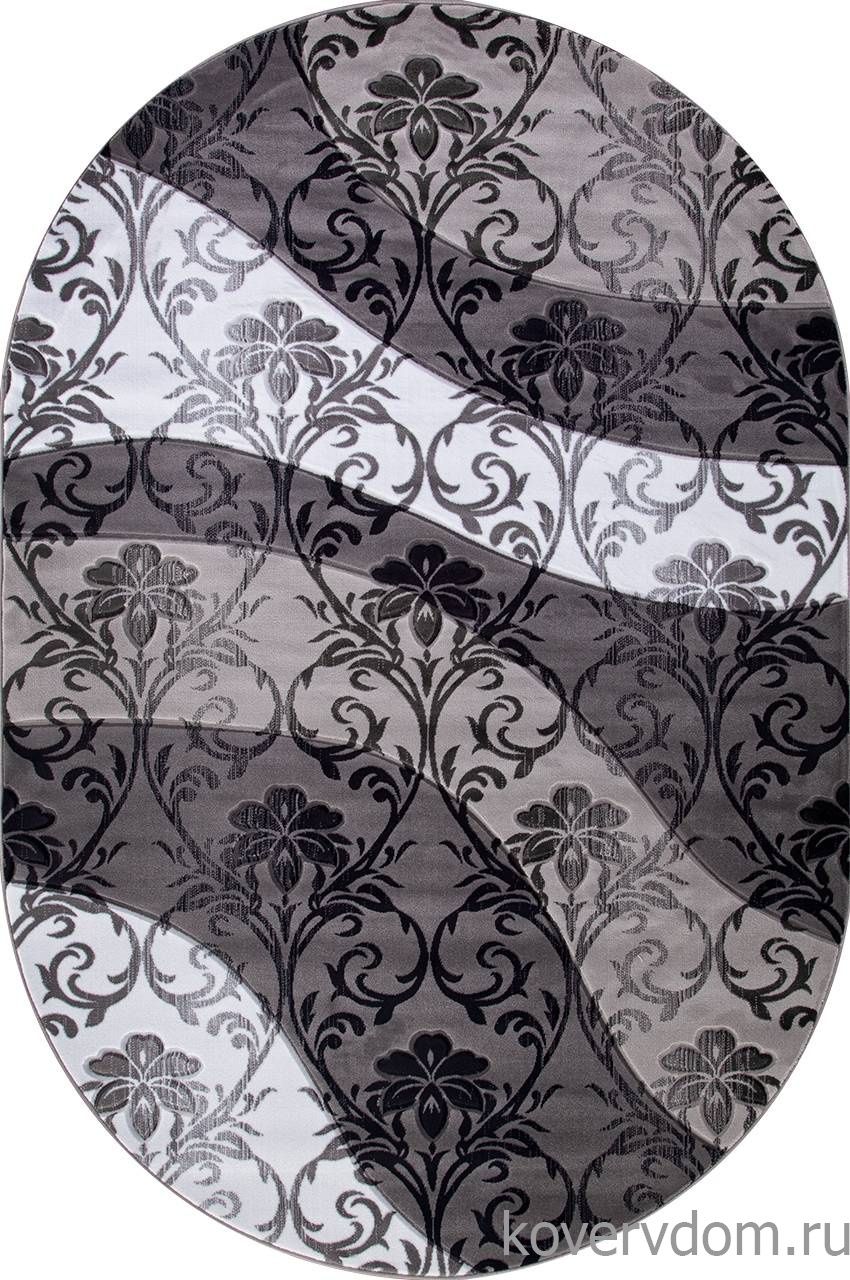 Ковер MEGA CARVING D268 GRAY Овал Ковер MEGA CARVING D268 GRAY Овал