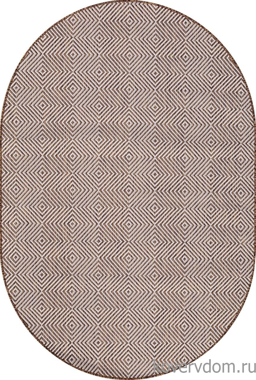 Ковер циновка VEGAS S006 CREAM-BROWN Овал Ковер циновка VEGAS S006 CREAM-BROWN Овал