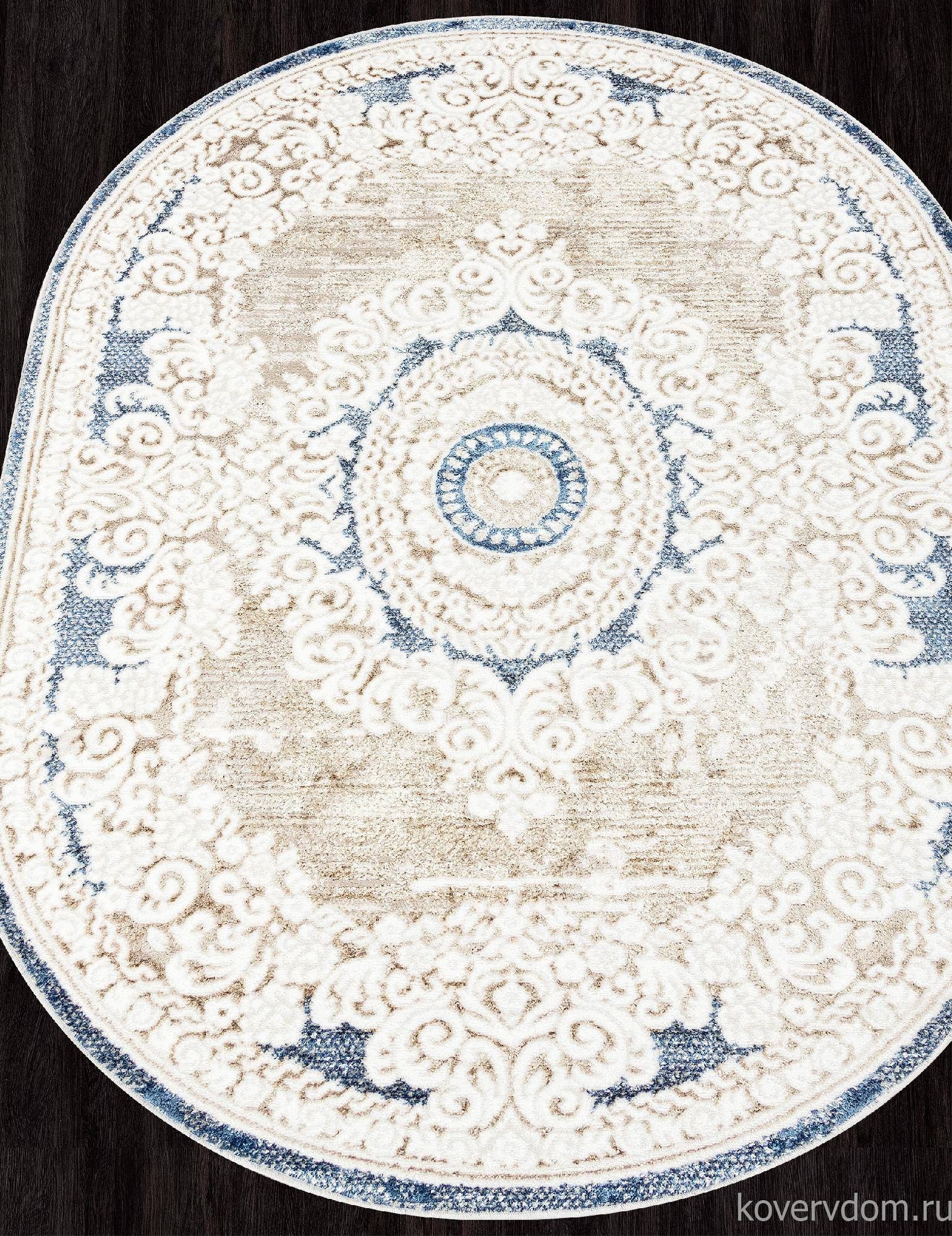 Ковер ANTEP O1701 630 CREAM / BLUE Овал Ковер ANTEP O1701 630 CREAM / BLUE Овал