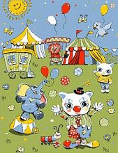 Детский голубой развивающий ковер PTT Sorona JOYFUL KIDS Circus