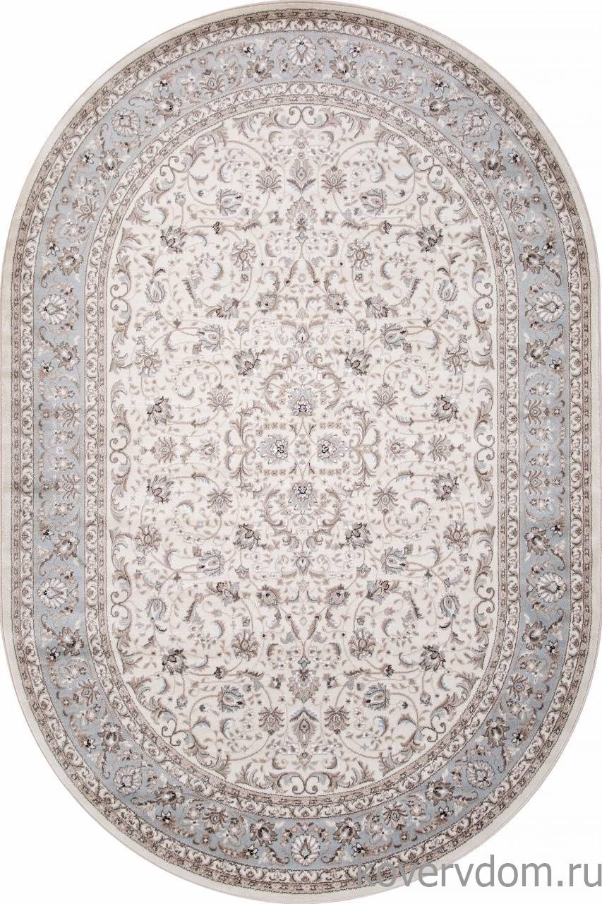 Ковер VALENCIA DELUXE F014 CREAM-L.BLUE Овал Ковер VALENCIA DELUXE F014 CREAM-L.BLUE Овал
